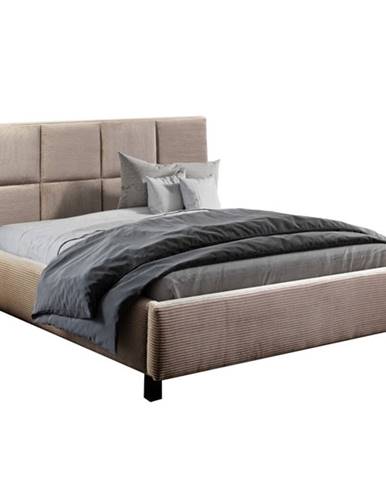 Čalouněná postel Andrea 180x200, béžová, vč. matrace a roštu