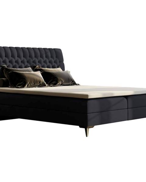 Čalouněná postel Tegan 140x200, šedá, vč. matrace, topperu a ÚP
