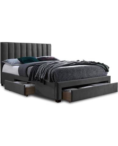 Čalouněná postel Wolfgang 160x200, šedá, včetně roštu a ÚP