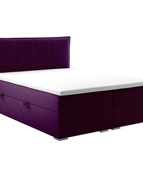 Čalouněná postel Violet 180x200, fialová, vč. matrace,topperu,ÚP