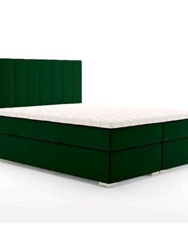 Čalouněná postel Lara 180x200, zelená, vč. matrace, topperu a ÚP