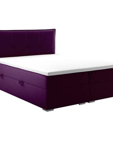 Čalouněná postel Violet 140x200, fialová, vč. matrace,topperu,ÚP
