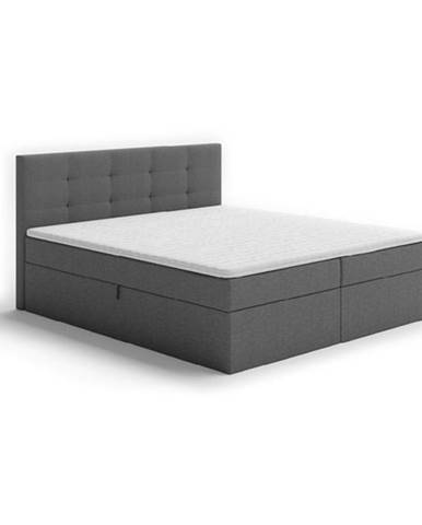 Čalouněná postel Carrie 160x200,tmavě šedá,vč.matrace,topperu,ÚP