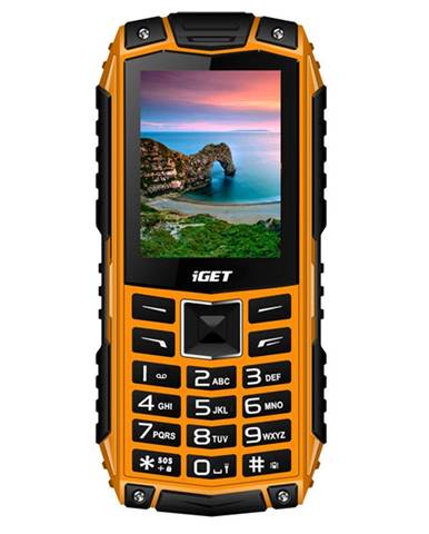 Odolný tlačítkový telefon iGET Defender D10, oranžová