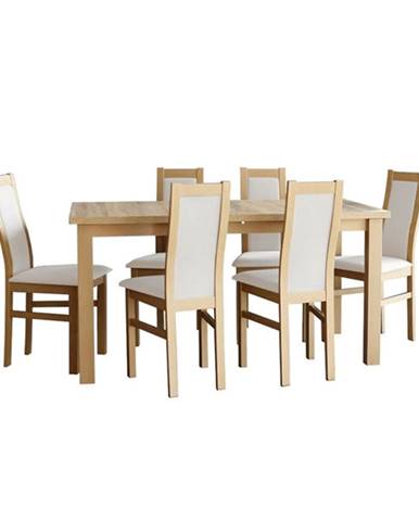 Agáta - Set 6x židle, 1x stůl + rozklad