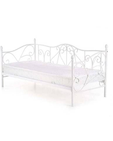 Kovová postel Jasmina 90x200, bílá, bez matrace a ÚP