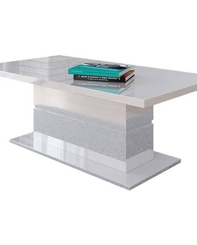 Konferenční stolek Migma bílý lesk/černý lesk