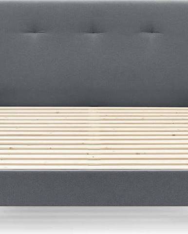 Šedá čalouněná dvoulůžková postel s roštem 180x200 cm Tory – Bobochic Paris