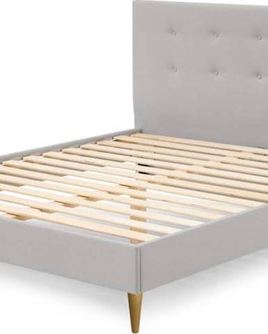 Světle šedá čalouněná dvoulůžková postel s roštem 180x200 cm Rory – Bobochic Paris