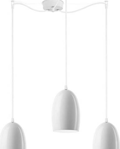 Bílé trojramenné závěsné svítidlo Sotto Luce UME S Glossy, ⌀ 14 cm