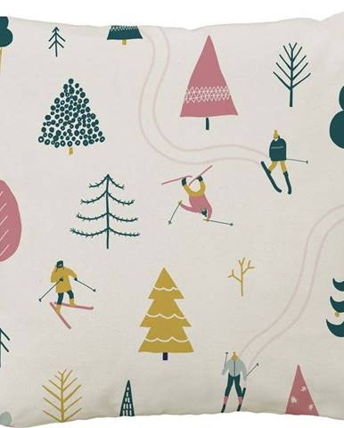 Vánoční dekorativní polštář 50x50 cm Skiing - Butter Kings