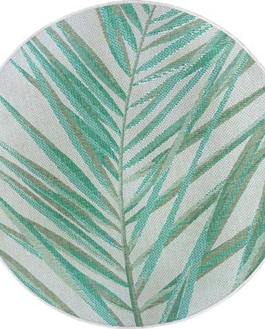 Zeleno-béžový venkovní koberec NORTHRUGS Palm, ø 160 cm