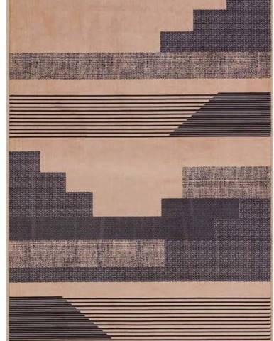 Hnědo-béžový pratelný koberec běhoun 300x100 cm - Vitaus