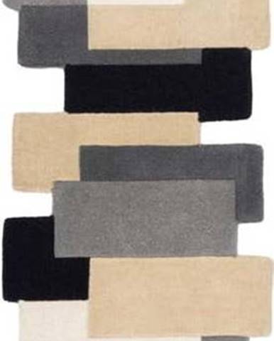 Šedý vlněný koberec běhoun 230x60 cm Collage - Flair Rugs