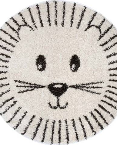 Dětský bílo-černý koberec Zala Living Design Lion Thal, ø 160 cm