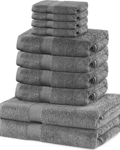 Set 8 šedých ručníků a 2 osušek DecoKing Marina Silver