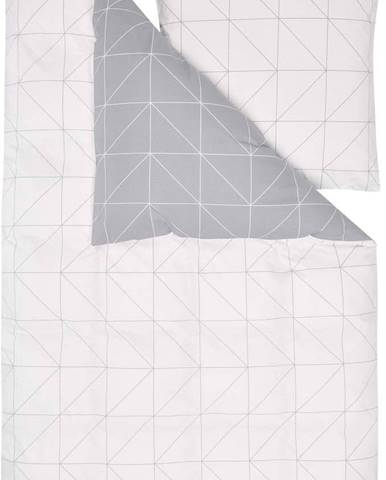 Bílo-šedé bavlněné povlečení na jednolůžko by46 Marla, 135 x 200 cm