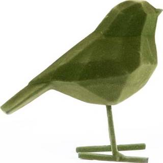 Tmavě zelená dekorativní soška PT LIVING Bird, výška 13,5 cm
