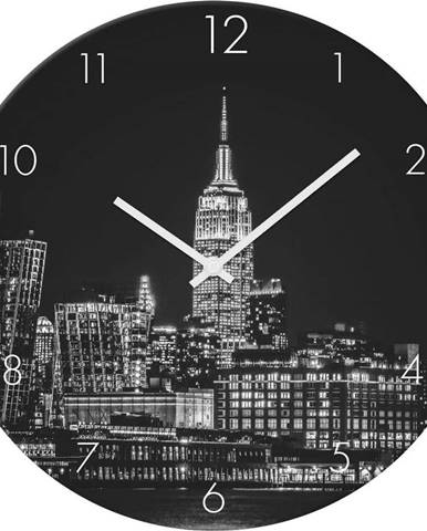 Skleněné nástěnné hodiny ø 30 cm Shining city - Styler